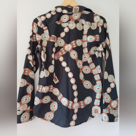 Lauren Ralph Lauren shirt with turquoise belt design - Picture 6 of 8